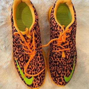 Nike leopard print orange , size 7.5